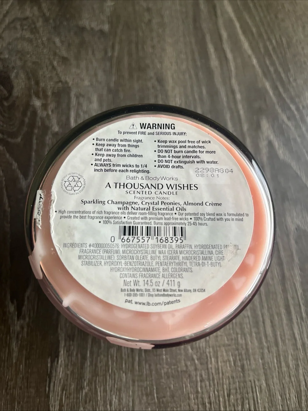 Bath & Body Works A Thousand Wishes Pink and Silver Scented Candle